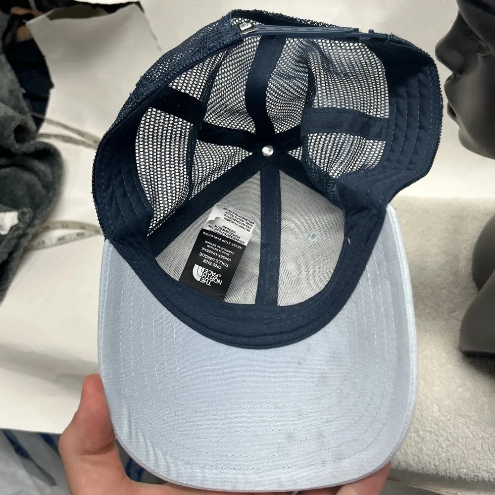 The North Face Mens Adjustable Blue Bear Logo Trucker Hat